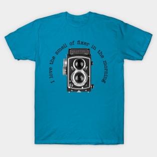 Retro Camera - Fixer Joke - Black Text T-Shirt